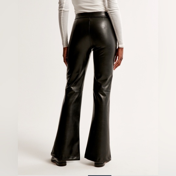 Abercrombie Vegan Leather Flare Pants - Picture 3 of 7